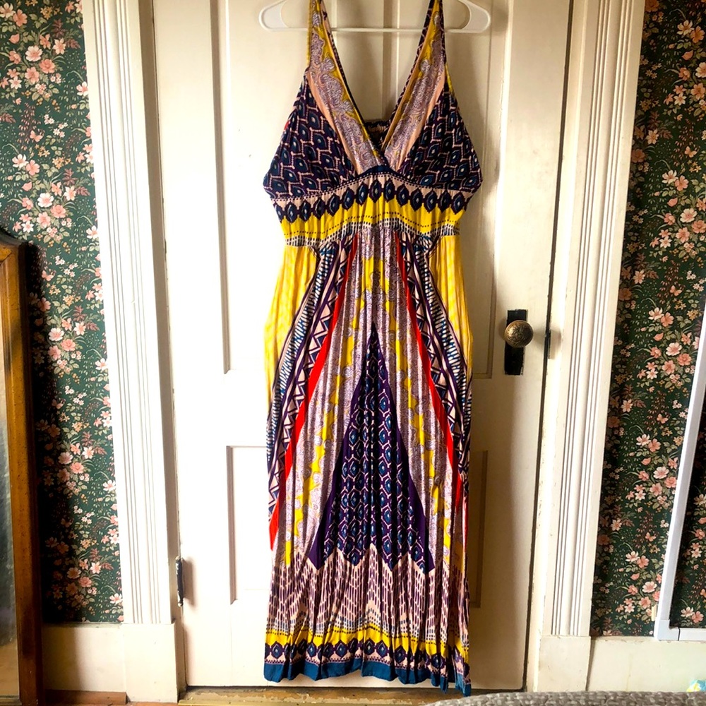 Flowy Boho long tank dress with adjustable straps